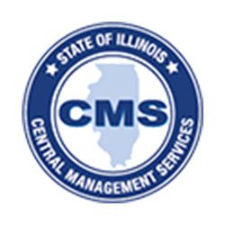 The state of illinois central management services logo.