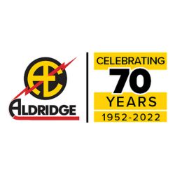 The logo for aldridge celebrating 70 years.